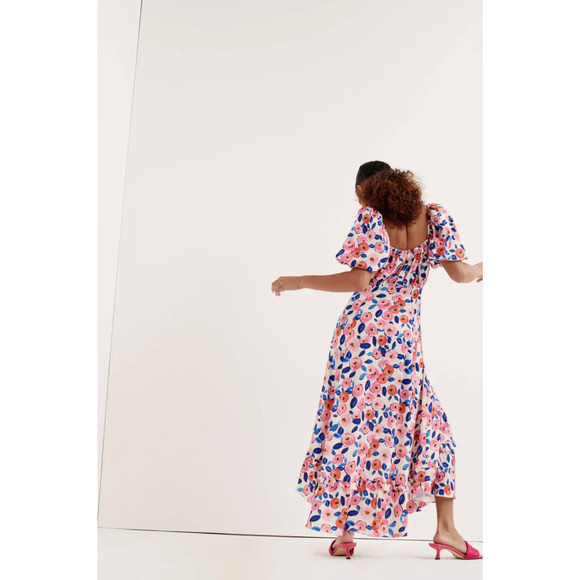 For Love and Lemons Gianna Midi Dress‎ Pink Print - Picture 4 of 9